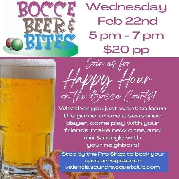 Women's tennis league match Bocce Beer and Bites